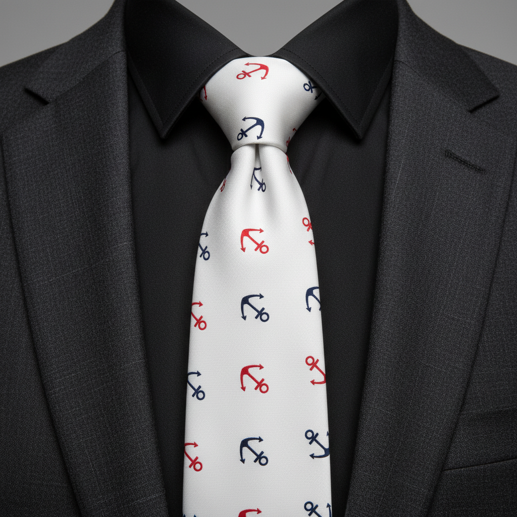 Red & Blue Anchor Tie