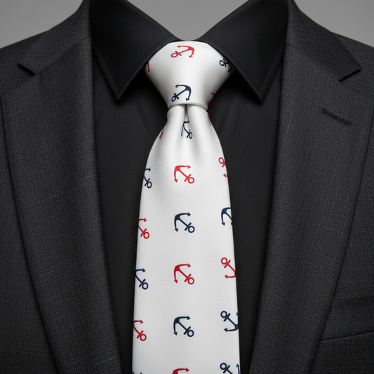 Red & Blue Anchor Tie