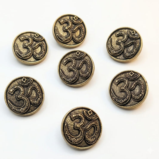 Albetro Om Button — Antique Gold