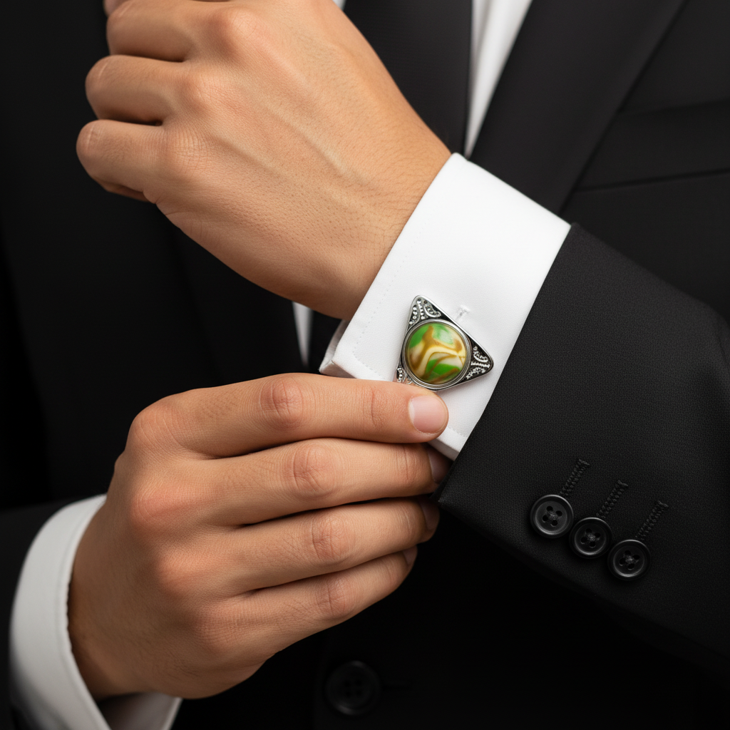 Aurora Triangle Stone Cufflinks
