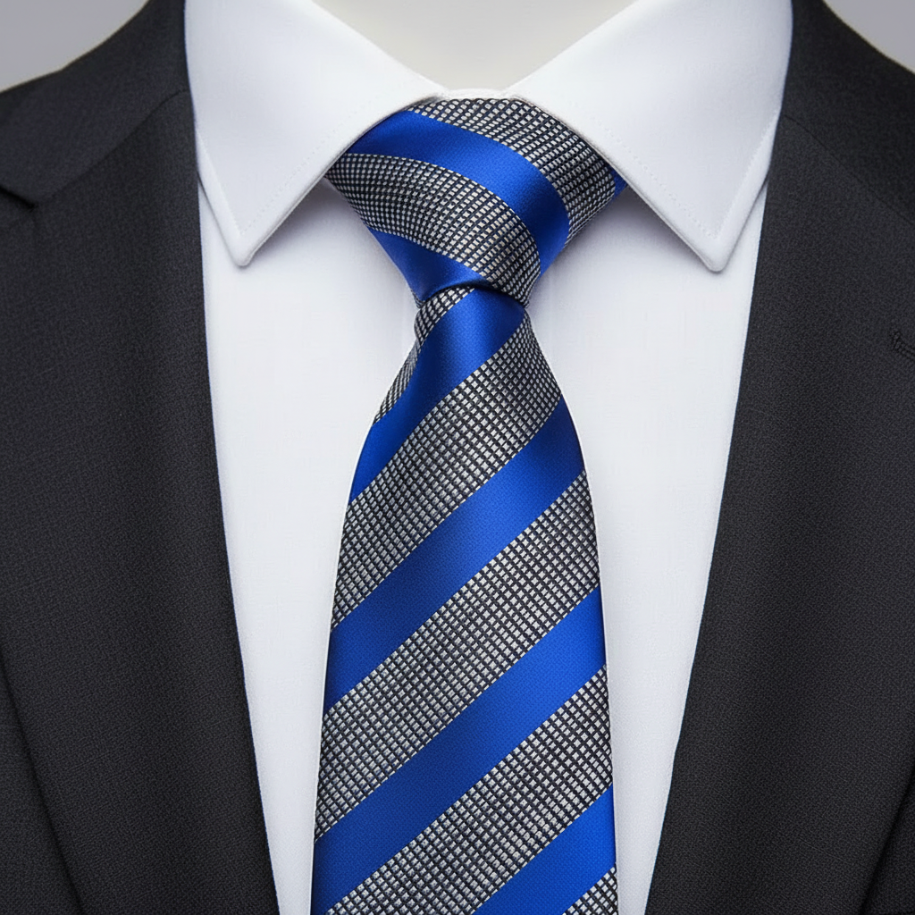 Azure Matrix Stripe Necktie