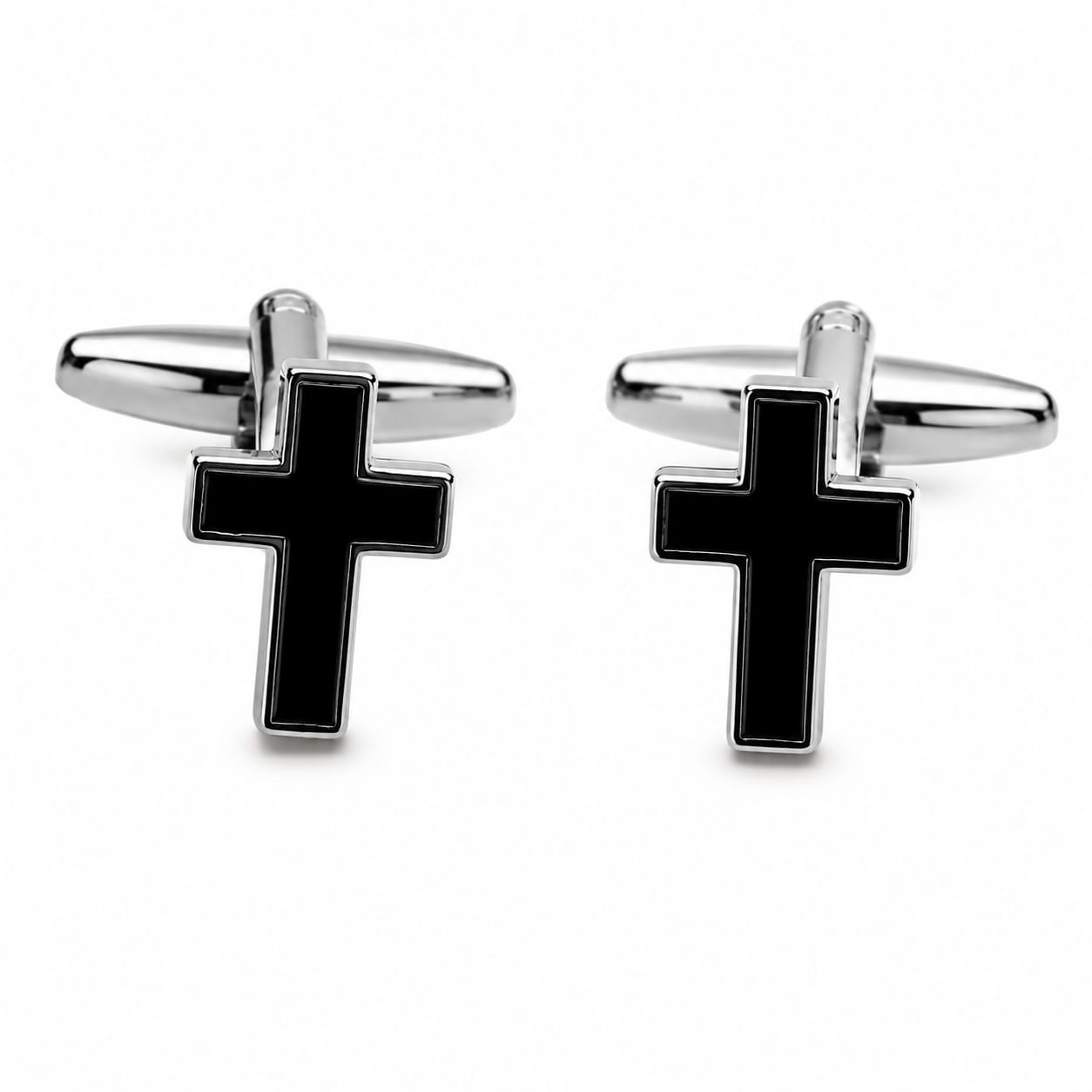 Black Cross Formal Cufflinks
