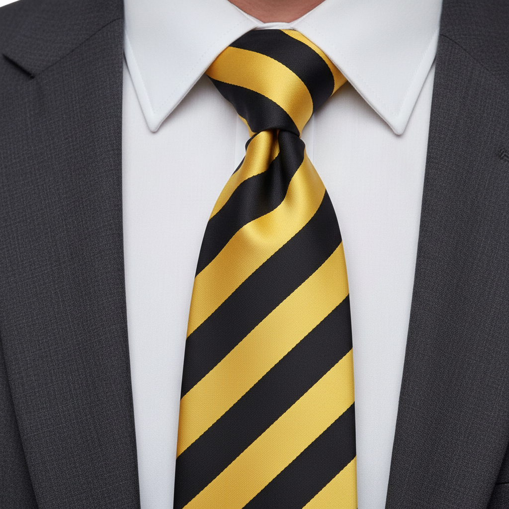 Bold Black and Gold Striped Tie
