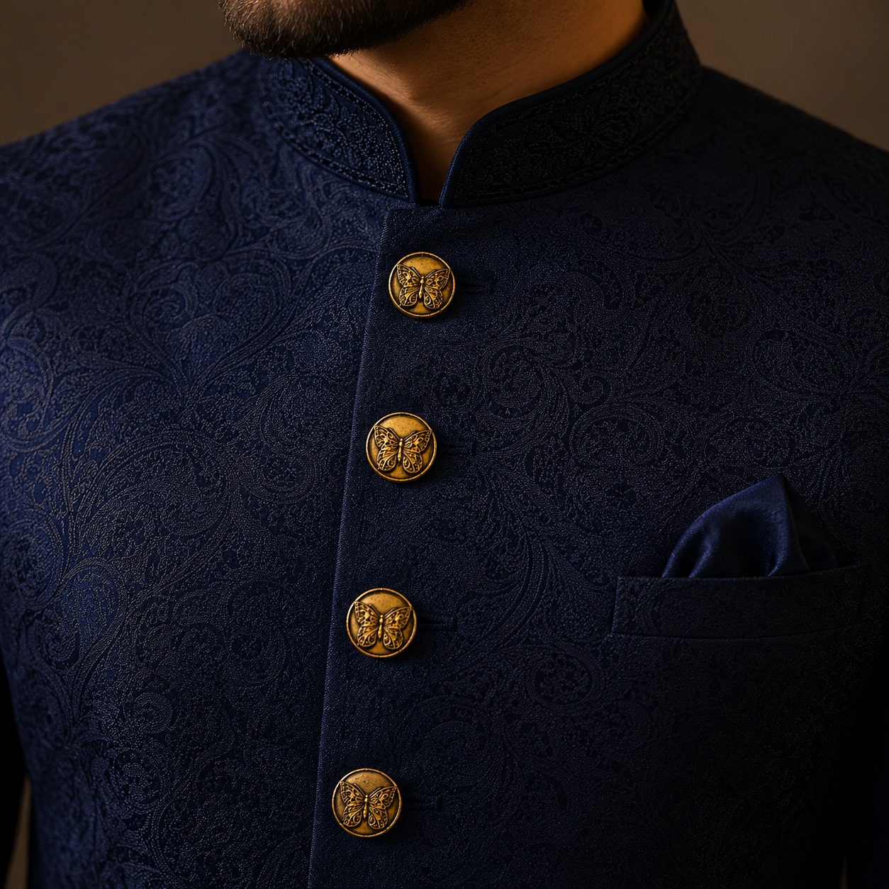 Butterfly Brass Buttons — Antique Gold Filigree Wings