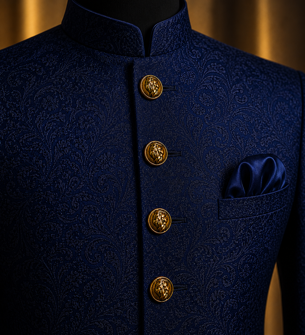 Royal Simha Brass Buttons — Antique Gold Lion Head