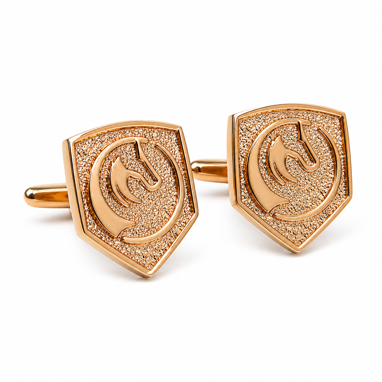 Rose Gold Phoenix Shield Cufflinks