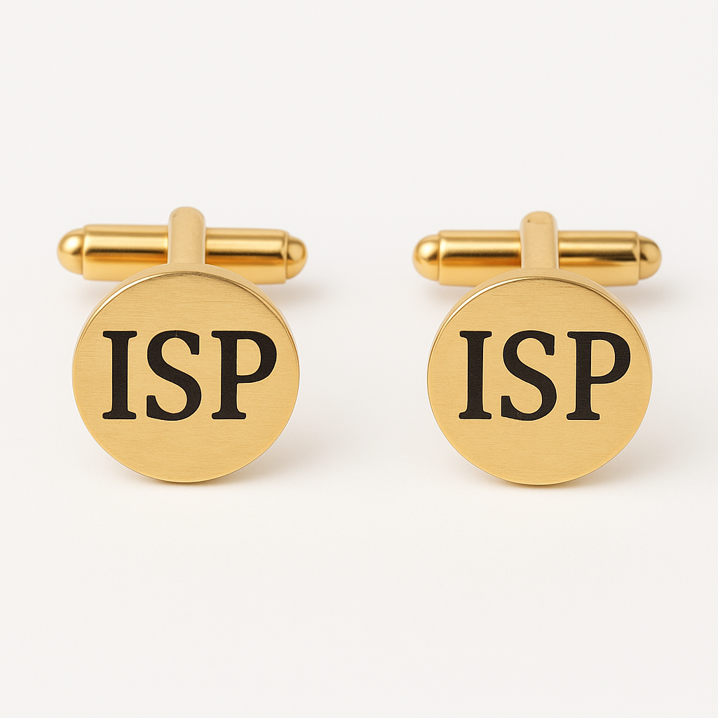 ISP Personalized Gold Cufflinks