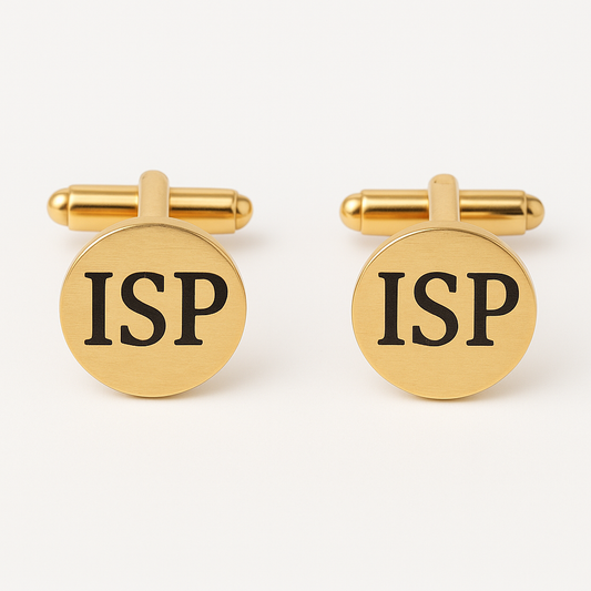ISP Personalized Gold Cufflinks