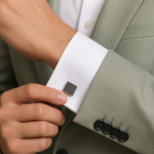 Matte Finished Black Square Cufflinks