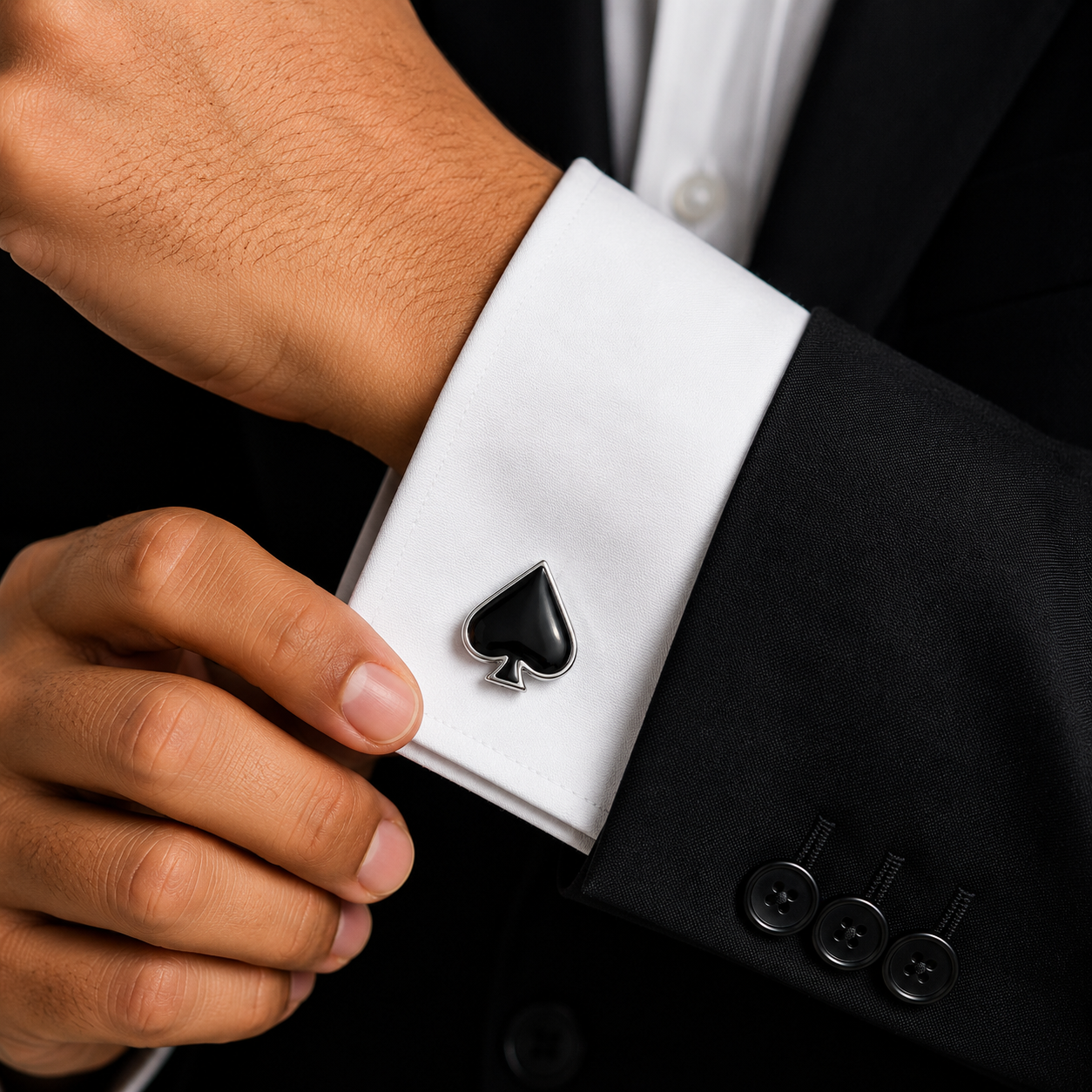 Ace of Spades Black Cufflinks