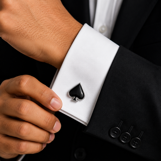 Ace of Spades Black Cufflinks