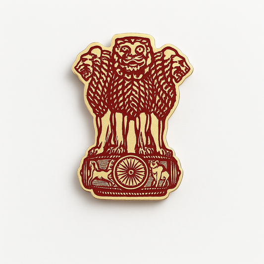 Ashoka Lion Emblem Brooch
