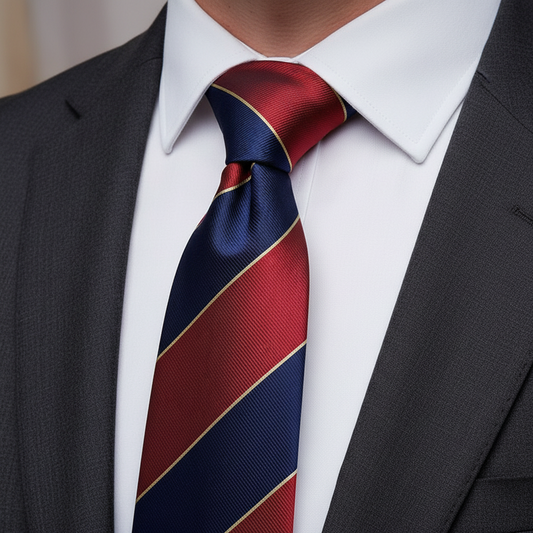 Crimson Monarch Stripe Necktie