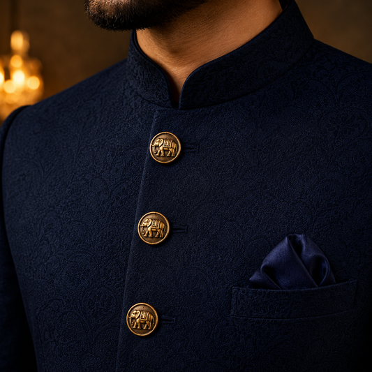Royal Gaja Brass Buttons — Antique Gold Elephant
