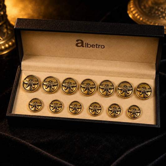 Dragonfly Brass Buttons — Antique Gold