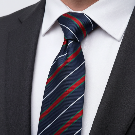 8cm Red Green White Stripe Tie