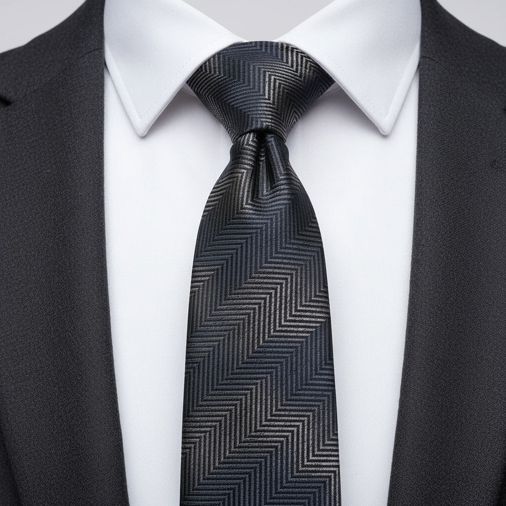 6cm Brown Herringbone Stripe Tie