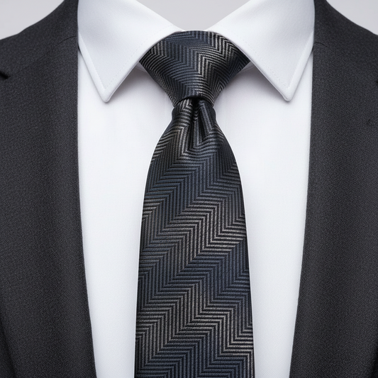 6cm Brown Herringbone Stripe Tie