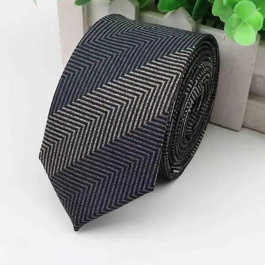 6cm Brown Herringbone Stripe Tie