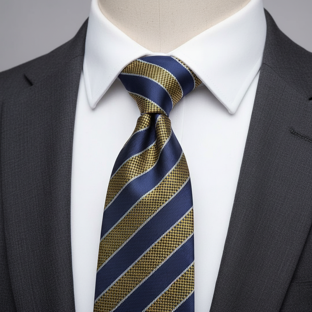 6cm Blue Yellow Stripe Tie