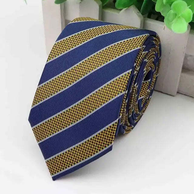 6cm Blue Yellow Stripe Tie