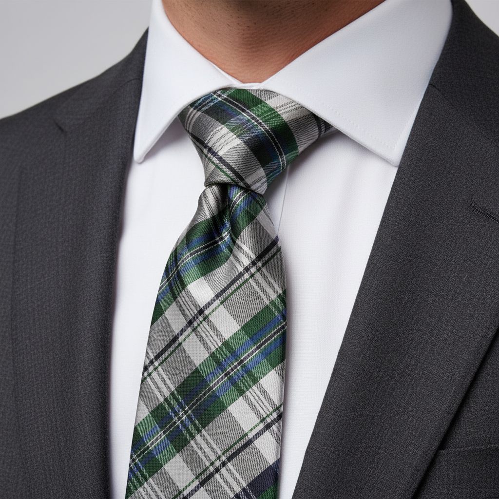 Highland Green Tartan Slim Necktie