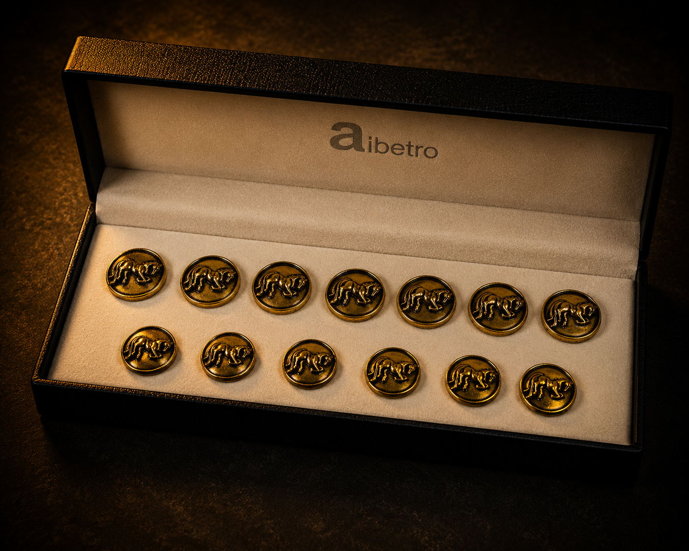 Veer Ashwa Brass Buttons — Antique Gold Galloping Horse