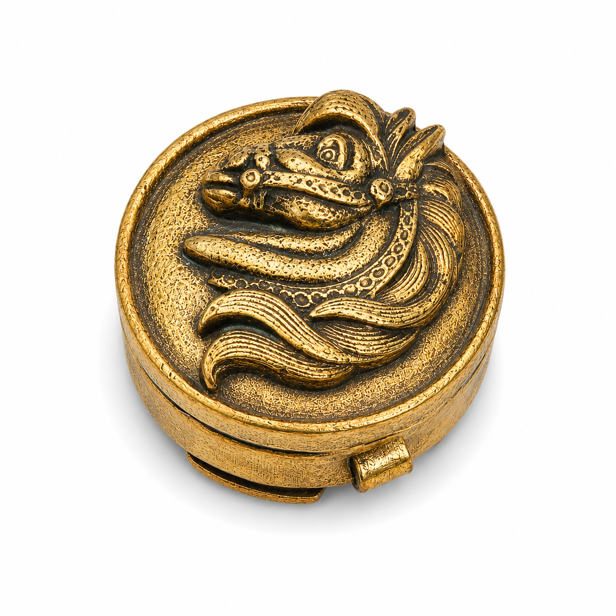 Horse Head Button Cover – Gold Antique Finish