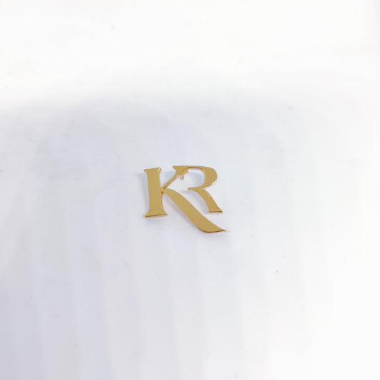 KR double initial lapel pin