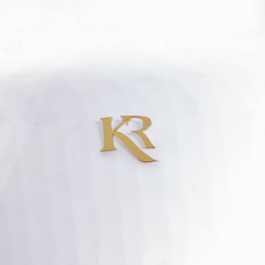 KR initial lapel pin