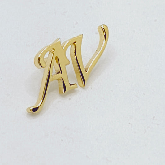 AV Double Initial Lapel Pin
