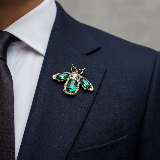 Emerald Bee Luxe Brooch