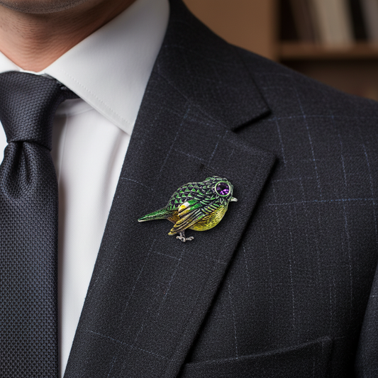 Emerald Finch Brooch