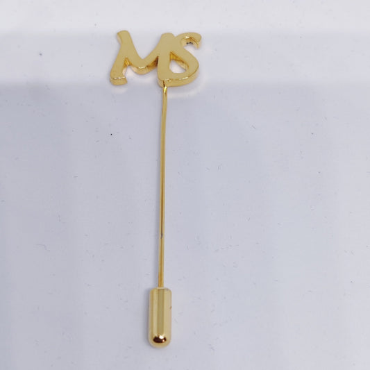 MS Initials Gold Lapel Pin