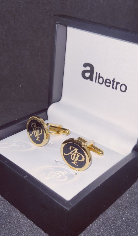 AP Initial monogram enamel Cufflinks