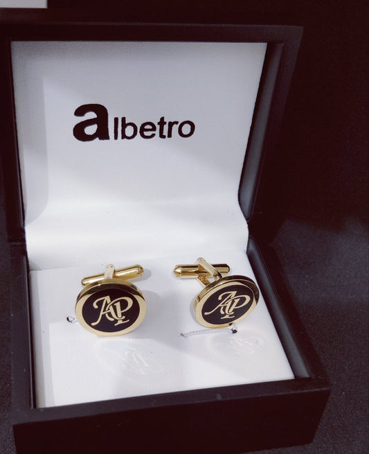 AP Initial monogram enamel Cufflinks