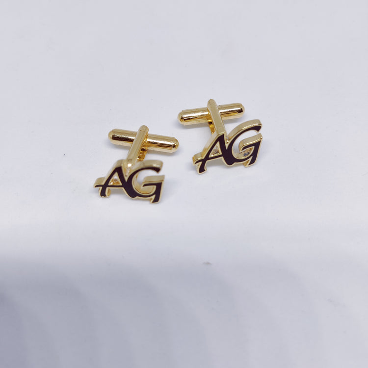 AG Double Initial Enamel Cufflinks