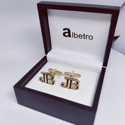 JB Initial Enamel Monogram Cufflinks