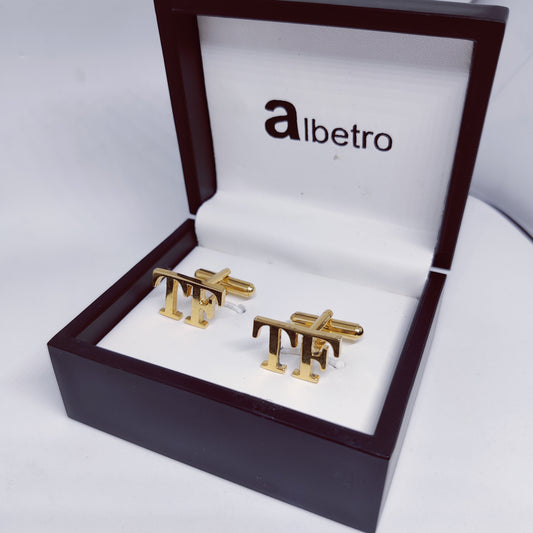 TF Gold Double Initial Cufflinks