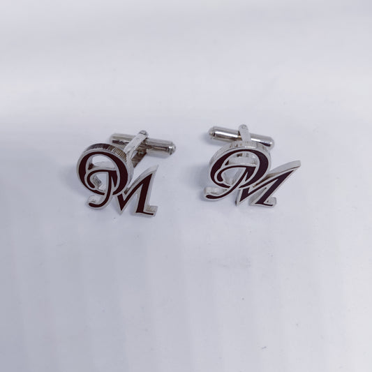 OM double initial enamel cufflinks