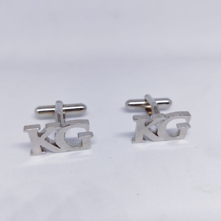 KG double initial cufflinks