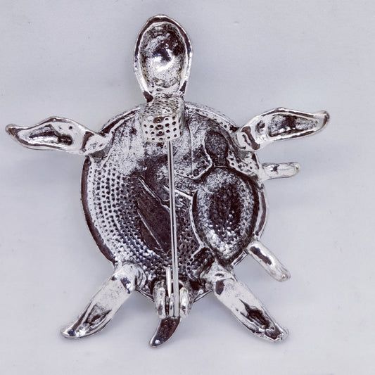 Turtle & Baby Abalone Shell Brooch