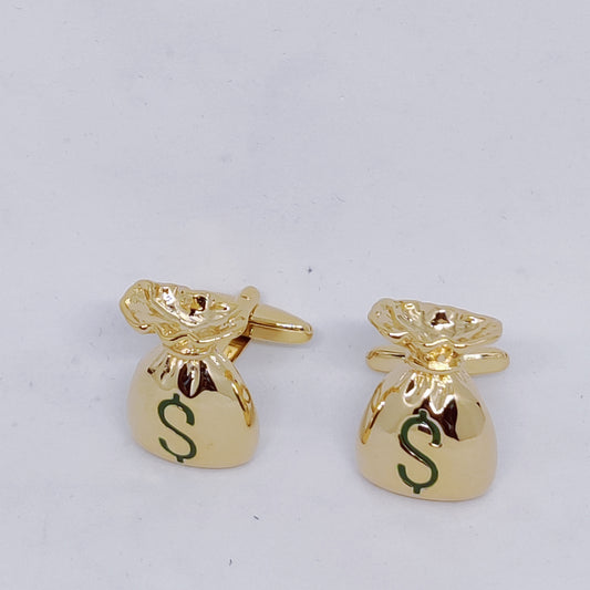 Gold Money Bag Cufflinks