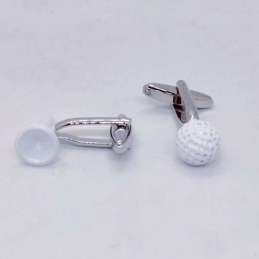 Golf Ball and Tee Cufflinks