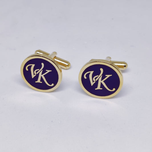 Customized Embossed Initials Cufflinks with Enamel