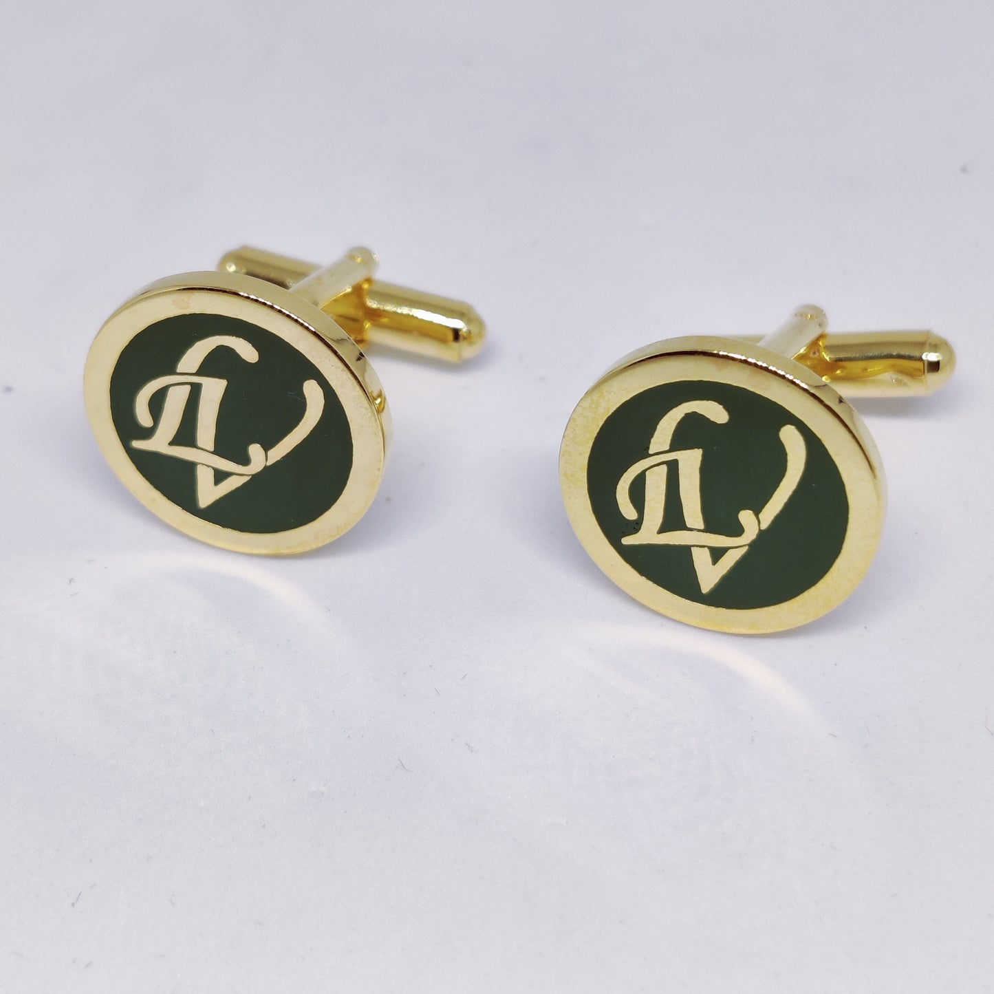 Customized Embossed Initials Cufflinks with Enamel