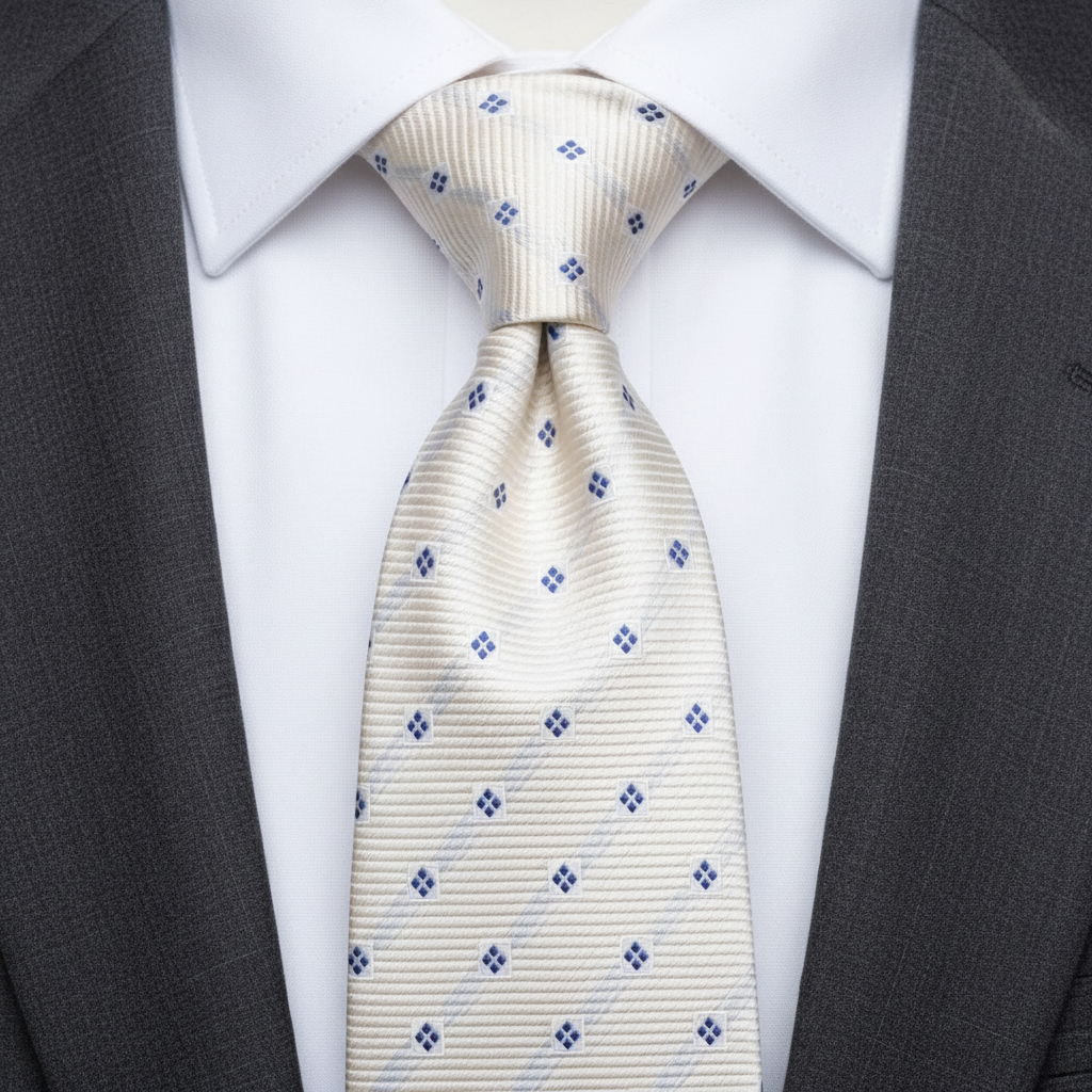 Ivory Crest Dot Necktie