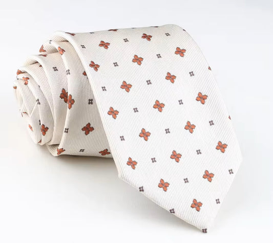 Ivory Ember Floral Necktie