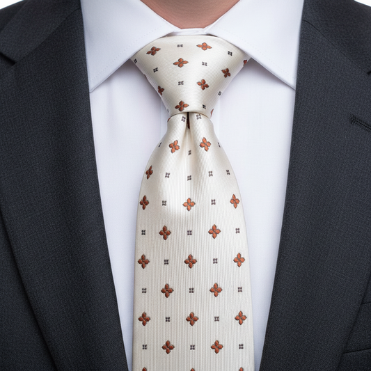 Ivory Ember Floral Necktie