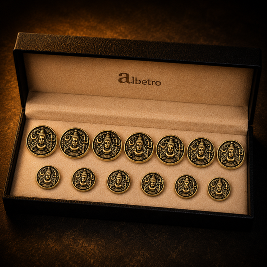 Mahadev Button — Antique Gold